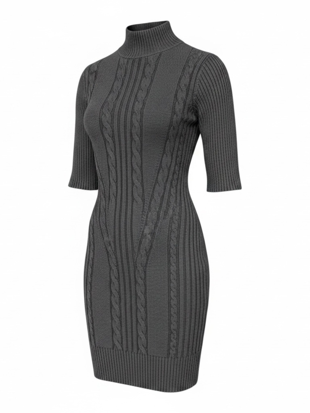 Carmen Marc valvo ribbed midi bodycon sheath slip sweater knit boho chic dress